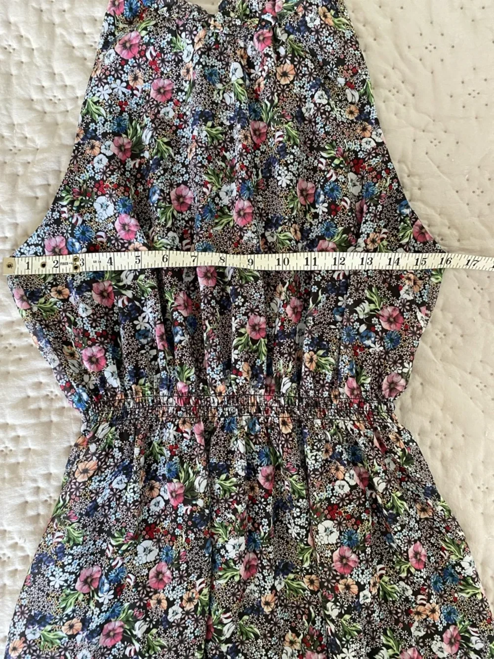 H&M Mulitcolour Floral Chiffon Sleeveless A-Line Dress Size 8 - Picture 13 of 15